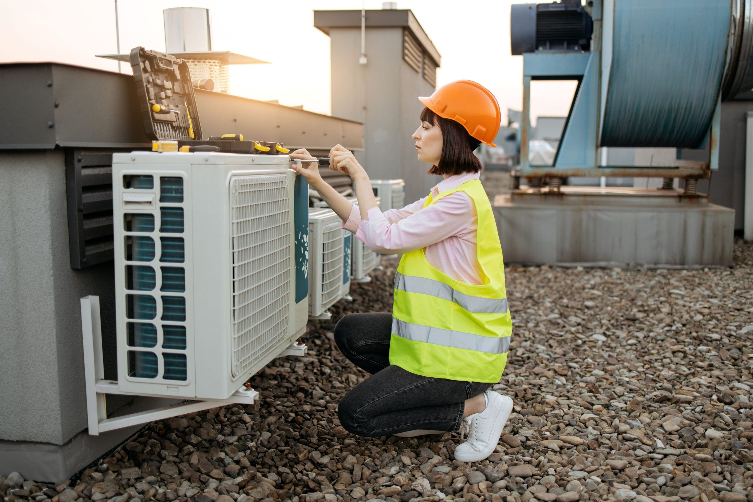 AC System Tune-Up by worker